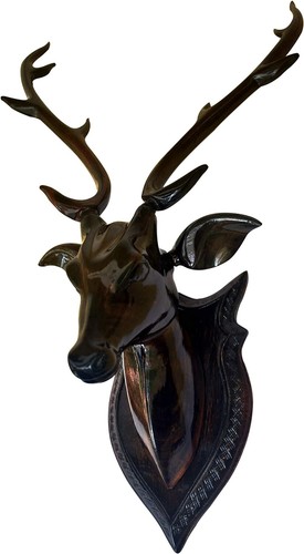 Artisanal bois cerf tête avec - artisanal,
