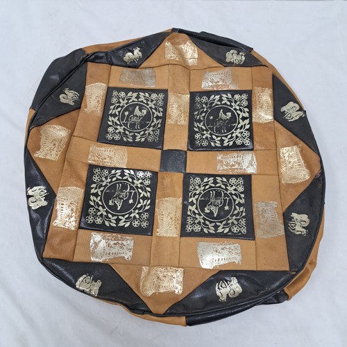 Vintage moroccan leather - vintage, pouf