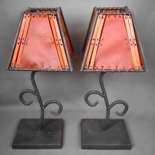 Paire de bougeoirs fer forgé