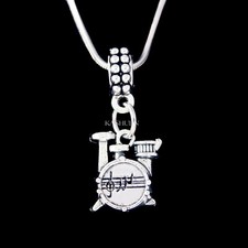 Cadeau pour Batteur ~ Tambour Lecteur Kit de Batterie Drum Set Collier Breloque