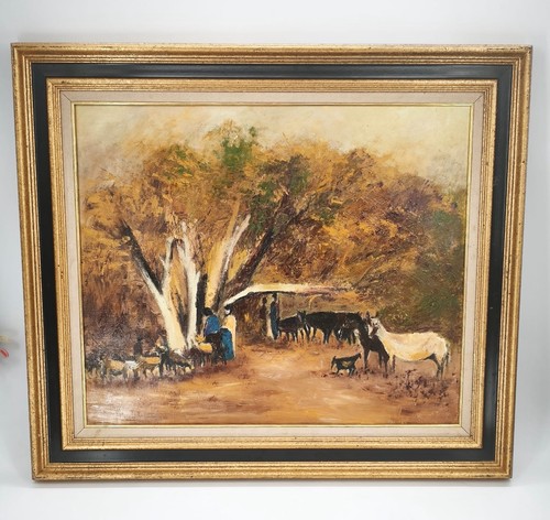 Tableau paysage scène rurale