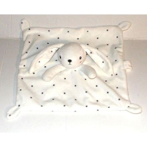Doudou plat lapin blanc - plat,