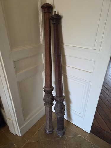 Paire colonne xixe bois - colonne,