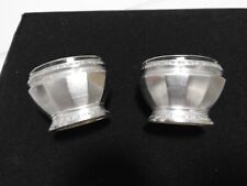 PAIR OF SILVER METAL SALERONS WITH GLASS BUCKETS kitchen TABLE ART