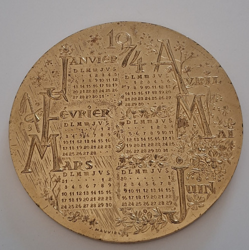 Médaille bronze calendrier - bronze,