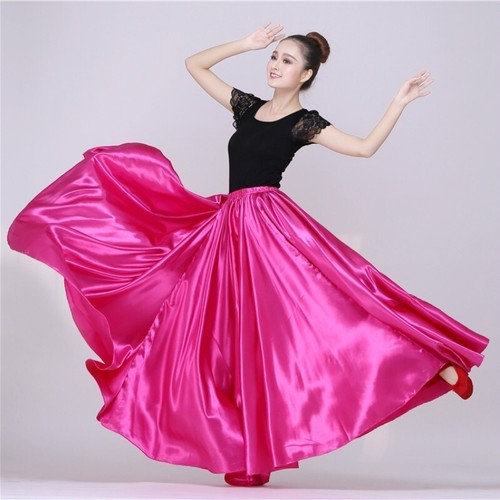 Satin femmes latin danse jupe - femmes,