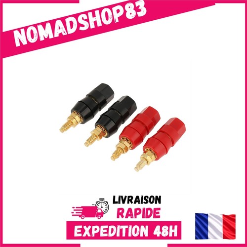 Fiches banane 4mm - 4, dorées