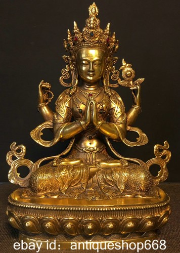 Vieux tibet cuivre - 12", gemmes