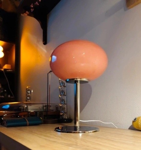 Lampe verre bonbon rose - lampe,