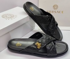 Luxury Versace Fashionable Leather Men Slippers | Comfortable | US Size - 10