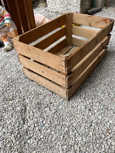 Grande caisse bois vintage - grande,