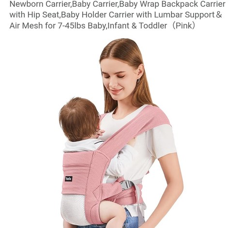 Newborn pink baby carrier - pink,