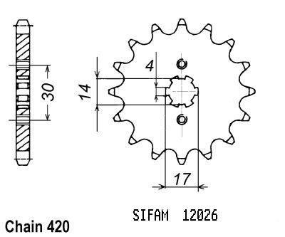 Pignon sifam kawasaki 50 - ar,