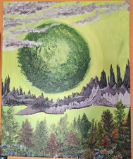 contemporary art painting. Sun Green 61/50 Acrylic on Canvas