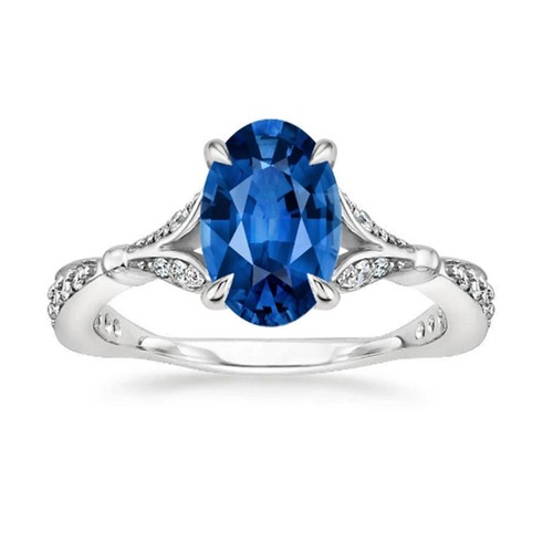 Bague diamant saphir bleu