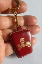 Ancien porte clé sur cuir Tacot Automobile Chemiserie Renoir Limoges Ann. 60