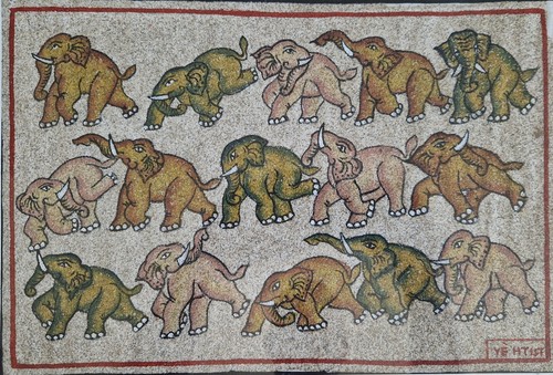 Tableau peinture elephant - tableau,