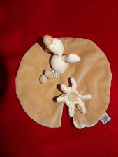Doudou Plat Rond Moulin Roty Canard Beige Ecru Sur Nénuphar