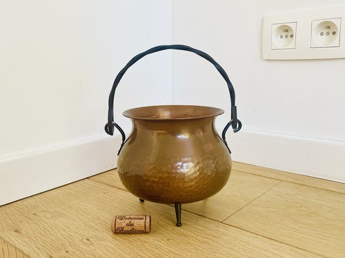 Ancien pot cuivre chaudron - ancien, cuivre,