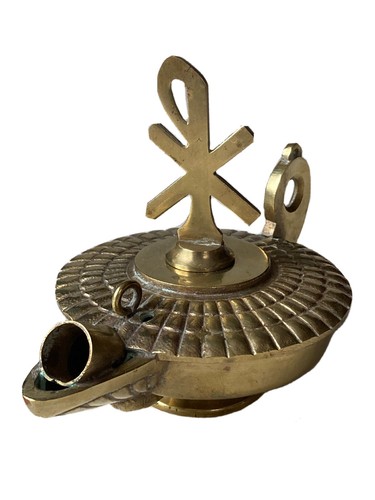 Lampe huile bronze - en,