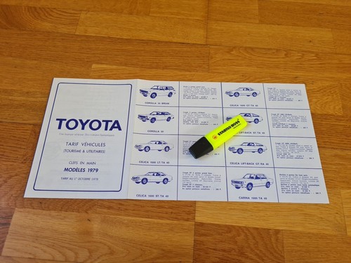 Toyota vintage brochure tarif - toyota,