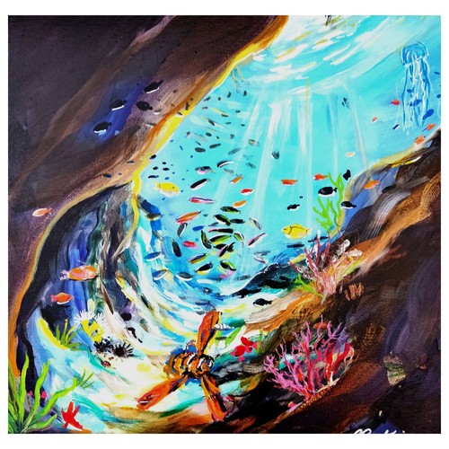 Toile déco 30x30 - , grotte