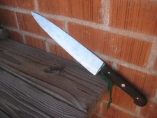1940s Vtg 10" Blade UNMARKED WUSTHOF *** Thin Carbon Chef Slicing Knife GERMANY