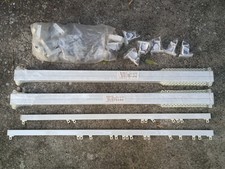 Lot 12 tringles neuves pour rideaux , rails à coulisse + fixations + suspendeurs