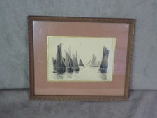 ENCRE signée PAUL AGERET: les voiliers.