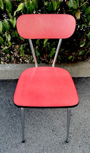 Chaise vintage formica rouge - chaise,