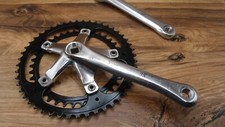 1980's road bike crankset Stronglight 185 made in France 170 mm 38/48 T