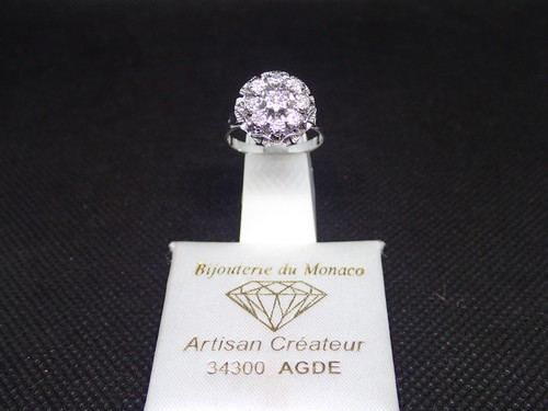 Bague blanc 750 ème - bague, or