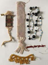 PERLES ANCIENNES 1900 VERRE ROCAILLE OUVRAGES INACHEVÉS ANCIENS MADE IN FRANCE