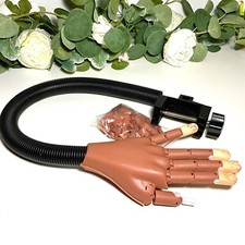 Practice Nail Art Trainer Training Model Hand Adjustable Size Tool + Gel Tips