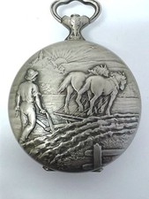 Hebdomas pocket watch case silver open face