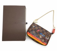 Louis Vuitton N41426 Damier Soir Mini Pouch Mini Illustre Evasion Leather FB3247