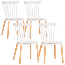 HOMCOM Lot de 4 chaises de