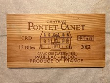 1 Rare Wine Wood Panel Chateau Pontet Canet Vintage CRATE BOX SIDE 8/25 751