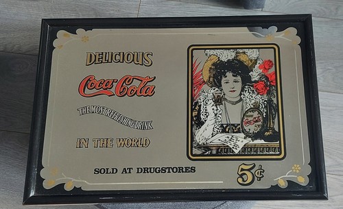Grand miroir vintage - grand, coca