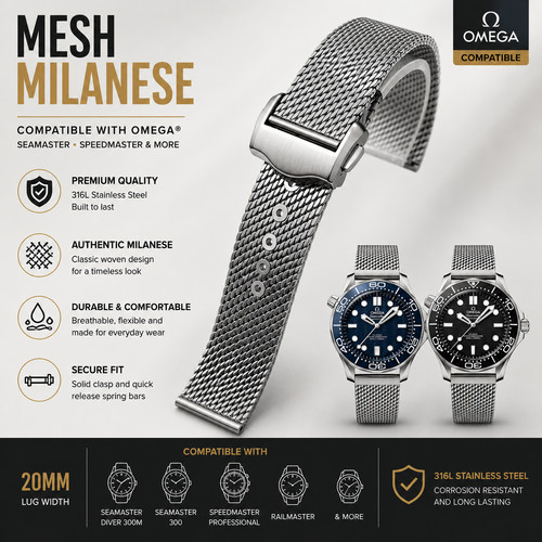 Milanese mesh bracelet 20mm - milanese,