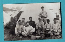 WW1 group of soldiers military canteen war 14-18 photo on postcard /rd