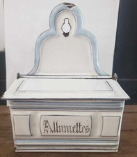 antique enameled tole match box