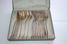 Ancien couvert métal argenté  fourchette cuillère Boyron - poinçon cloche CB