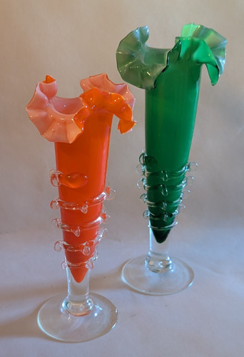 Paire vases verre - paire, en