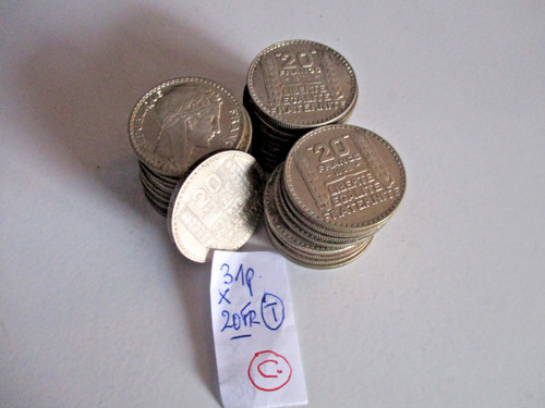 Lot pièces 20 francs - 31,