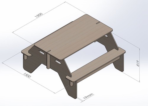 Table with benches project - table,