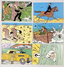 Tintin - Lot of 6 Postcards Competition Q8 Belgium (1988)