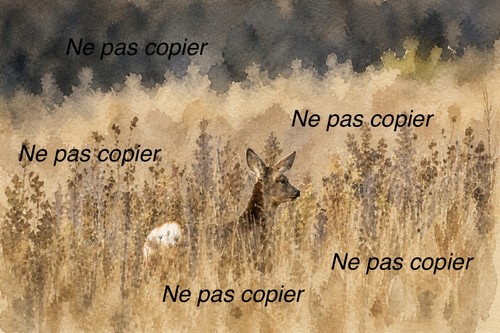 Aquarelle chevreuil - aquarelle,