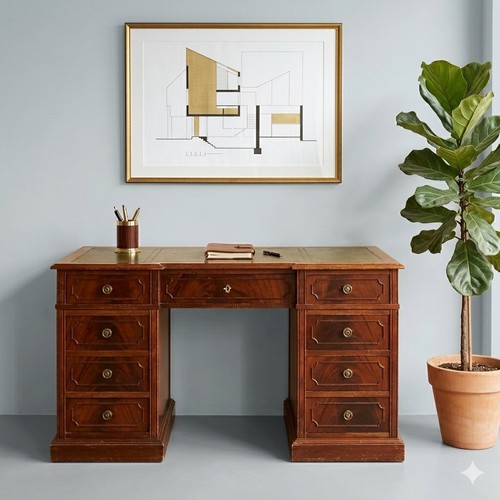 Bureau ancien acajou cuir - ancien,