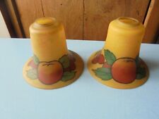 Pair of Fruit Painted Glass Tulips